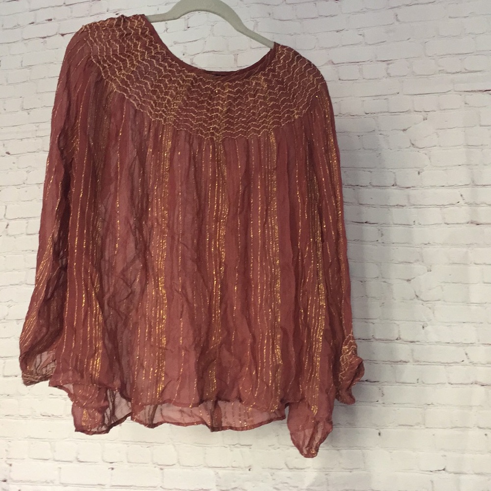 Rose and gold sheer top by Love Sam (Anthro)